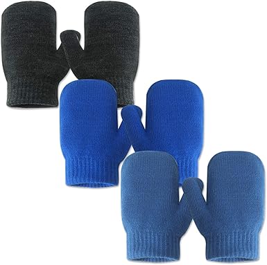 Photo 1 of ***SIMILAR ITEM*** Toddler Mittens Girl Boy Mittens 3 Pairs Knitted Stretch Gloves for Kids Toddler Winter Warm (ANIMALS)