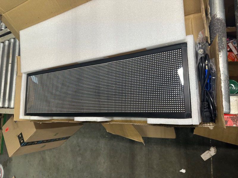 Photo 1 of ***USED*** FTELEDLIGHT New Double Sided LED Display Sign, P10 Full Color Indoor Outdoor Advertising Signs, USB WIFI Programmable Text Signs, 8 x 40 inch (96 x 16 x 2 Dots)