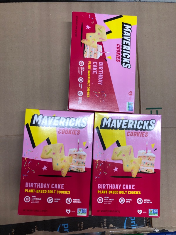 Photo 2 of ***3 PACK*** Mavericks, Birthday Cake Bolt Cookies, 7oz   BEST BY 10/2024