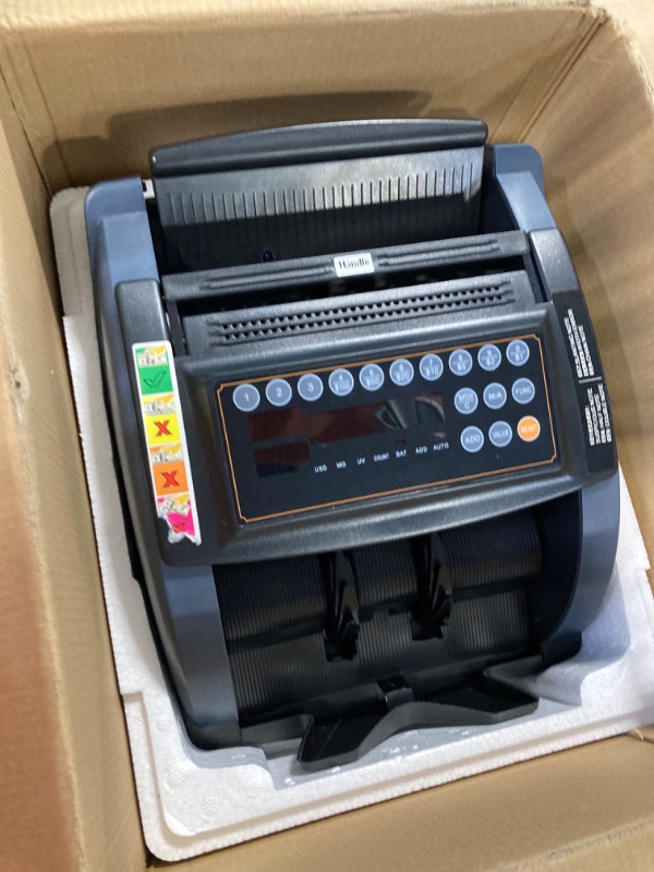 Photo 1 of Aneken Money Counter with Value Count, UV/MG/IR Counterfeit Detection for Dollars Euros Bill Counter Machine with Count/Add/Batch/Auto Modes, Cash Counter with External LCD Display