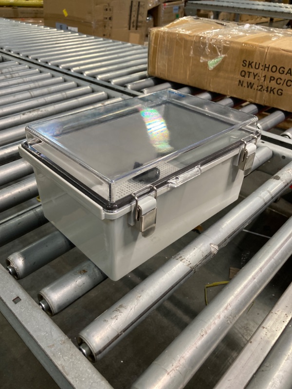 Photo 1 of ***Stock photo is a similar item, not exact***Waterproof ABS & PC Electrical Box, Gray and Transparent, Industrial Style