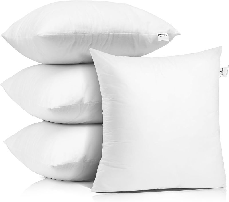 Photo 1 of ***USED** Nestl 28x28 Pillow Inserts - Throw Pillow Insert 28x28, 2 Pack Euro Pillows 28x28, Decorative Euro Pillow Insert 28x28 White, 28 X 28 Pillow Insert, Lumbar Pillow Insert for Bed and Couch
