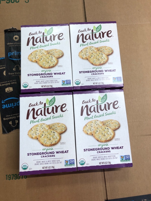 Photo 2 of ***4/6 Pack*** Back To Nature Stoneground Wheat Crackers - Case of 4/6