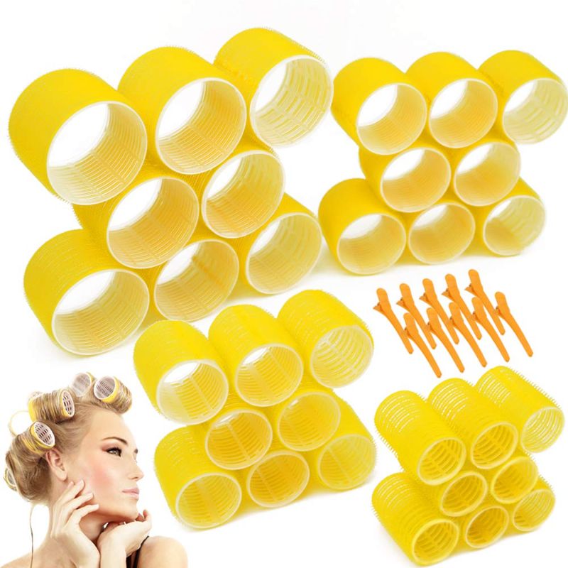 Photo 1 of (2 Pack) AFANSO Jumbo Size Hair Roller Sets, Self Grip, Salon Hair Dressing Curlers, 32 Pack (3 Inch Jumbo Plus, Jumbo, Large, Medium)