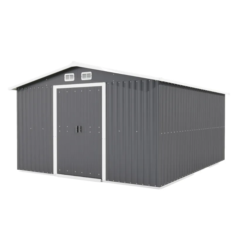 Photo 1 of 10FT x 12FT Outdoor Metal Storage Shed,Tool Shed Storage House with Lockable Door for Garden, Backyard, Patio Gray
***Stock Photo Is a Similar Item, Not Exact***
