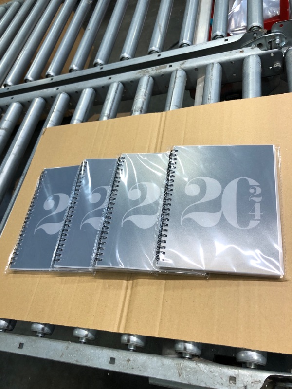 Photo 1 of (4 Pack) Rileys 2024 Weekly Planner - Typographic Annual & Monthly Agenda Planner, Flexible Cover, Notes Pages, Twin-Wire Binding (8 x 6 inch, Black)