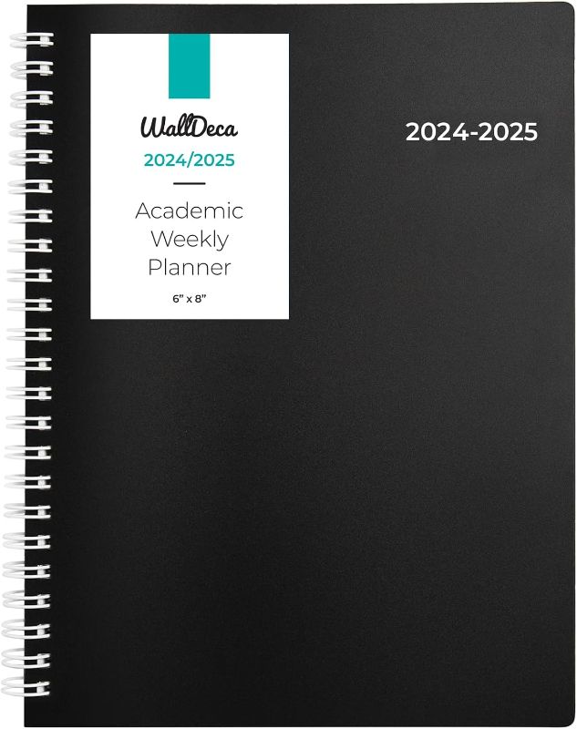 Photo 1 of (2 pack) WallDeca Planner 2024-2025 Academic Year - Weekly & Monthly Planner, Jul 2024 - Dec 2025, Flexible Cover, Notes Pages, Twin-Wire Binding Weekly Planner (8 x 6-Inches)
