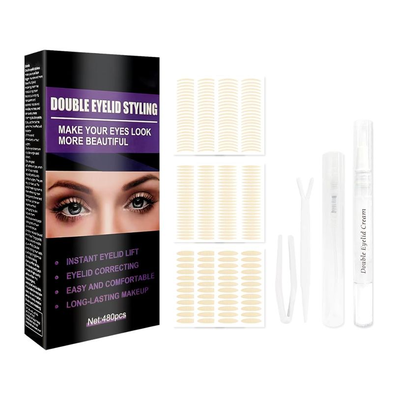 Photo 1 of (2 Pack) Eyelid Lifter Strips,Double Eyelid Tape,with Tweezers and Fork Tool,Eyelid Tape for Hooded Eyes Invisible for Hooded, Droopy, Uneven and Mono Eyelids 