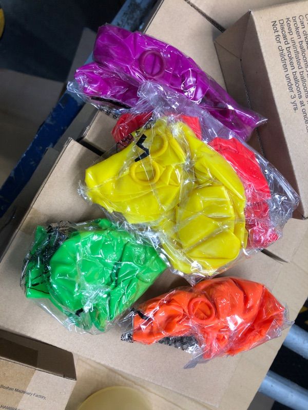 Photo 1 of **PACK OF 2** RUBFAC 120 Pieces Neon Balloons, 12” Glow in The Dark Balloons UV Polka Dot Glow Balloons, Blacklight Luminous Helium Latex Balloon for Birthday, Wedding, Neon Party, Glow Party Decorations Supplies 40 black, 40 clear, 40 colored