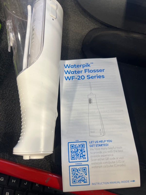 Photo 3 of ****WATER BASE ONLY****
Waterpik Cordless Pulse Rechargeable Portable Water Flosser for Teeth, Gums, Braces Care and Travel with 2 Flossing Tips, Waterproof, ADA Accepted, WF-20 White, Packaging May Vary White Flosser