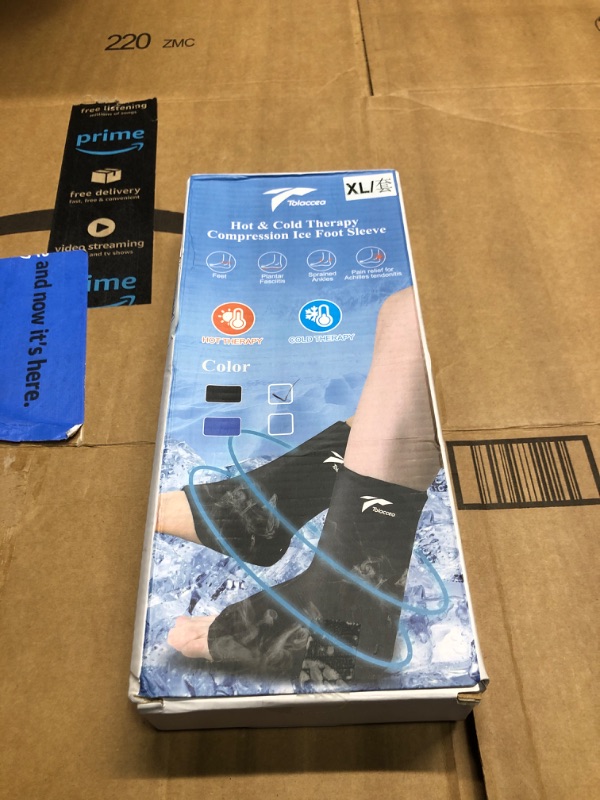 Photo 1 of Ankle Foot Ice Pack Wrap for Injuries, Reusable Gel Ice Pack for Hot and Cold Therapies, Flexible Cold Pack for Achilles Tendonitis,Plantar Fasciitis,Swelling,Sprained,Post-Surgery Recovery