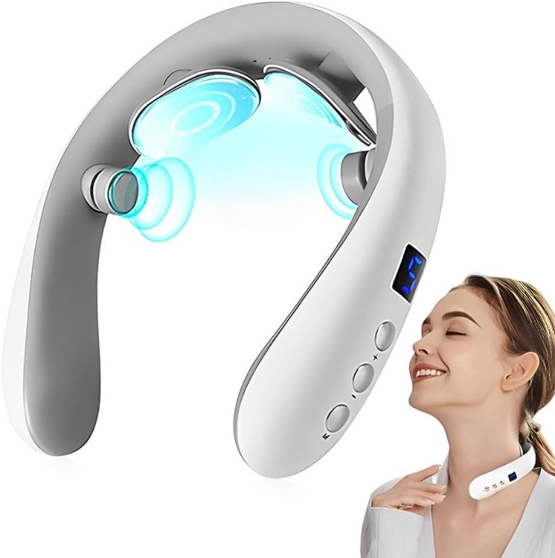 Photo 1 of  Intelligent Neck Massager with Heat, Electric Pulse Neck Massager for Pain Relief, Wireless Neck Massager for Women
***Stock Photo Is Similar Item, Not Exact***