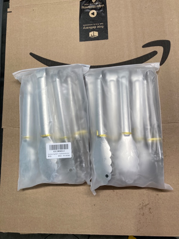 Photo 1 of ***2 Pack. 12 In Total*** 6 Pack Serving Tongs,Metal Tongs,Tongs for Serving Food,Food-Grade Stainless Steel Tongs,Small Tongs,Cooking Tongs,Kitchen Tongs,Small Tongs for Appetizers,Food Tongs,Dishwasher Safe(9Inch)