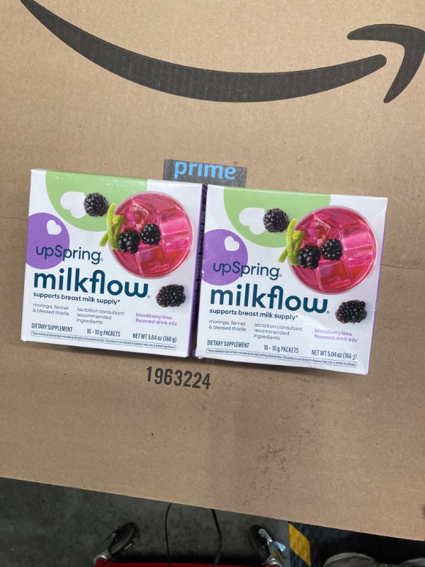 Photo 2 of (2 Pack) UpSpring Milkflow Fenugreek Free Blackberry Breastfeeding Supplement Drink Mix - 16ct/5.6oz