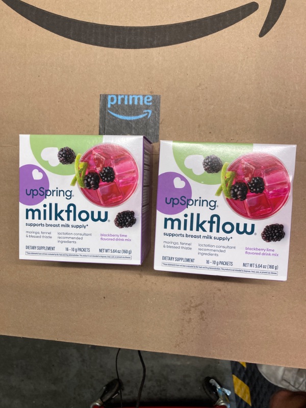 Photo 2 of (2 Pack) UpSpring Milkflow Fenugreek Free Blackberry Breastfeeding Supplement Drink Mix - 16ct/5.6oz