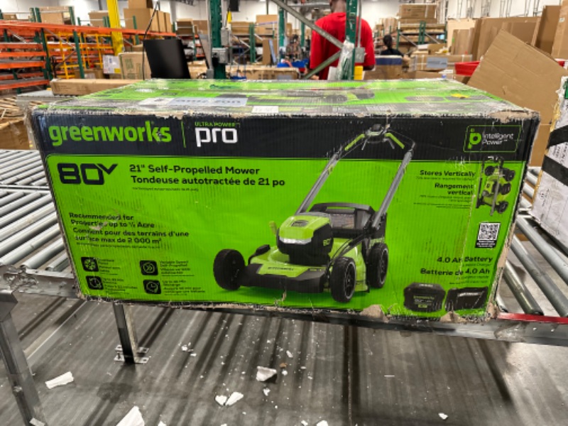 Photo 2 of ***Missing the battery***
Greenworks 80V 21" Brushless Cordless (Self-Propelled) Lawn Mower (LED Headlight + Aluminum Handles)