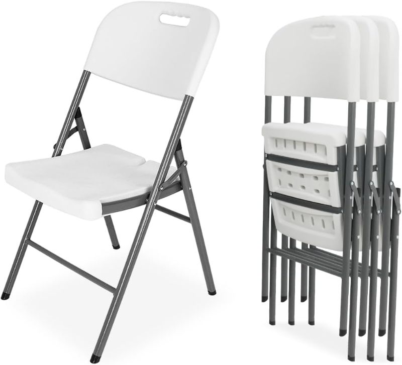 Photo 1 of ******SIMILAR*****
Folding Plastic Chair 4 Pack, Foldable White Chairs for Garden, Party, Events, Office, Weddings, Picnic, Indoor Outdoor Portable, Seating for Home Set of 4, Max Weight Capacity 400 lbs