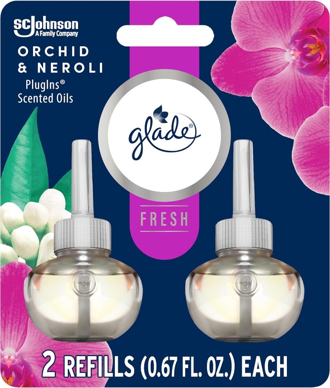 Photo 1 of ***AS IS / NO RETURNS -  FINAL SALE**
Glade PlugIns Refills Air Freshener, Scented and Essential Oils for Home and Bathroom, Orchid & Neroli, Fresh Collection 1.34 Fl Oz, 4 Count