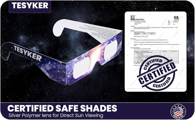 Photo 1 of ***AS IS / NO RETURNS -  FINAL SALE**
Solar Eclipse Glasses, 25 Pack Paper Solar Eclipse Glasses for Safety Solar Eclipse Viewing.