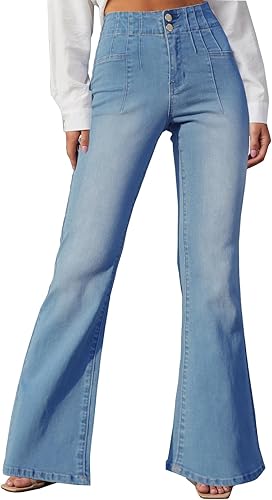 Photo 1 of ****USED** LOLONG Womens High Waisted Flare Bell Bottom Jeans Bootcut Casual Denim Pants - Size 8