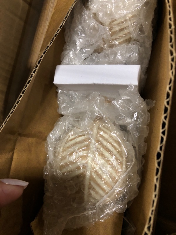 Photo 1 of ***USED*** Wood Curtain Rods for Windows: 1 Inch Diameter Adjustable Drapery Rods 72" to 144", Decorative Window Curtain Rods with Imitation Wood Grain Leaf Pattern Finials,Heavy Duty Single Curtain Rods