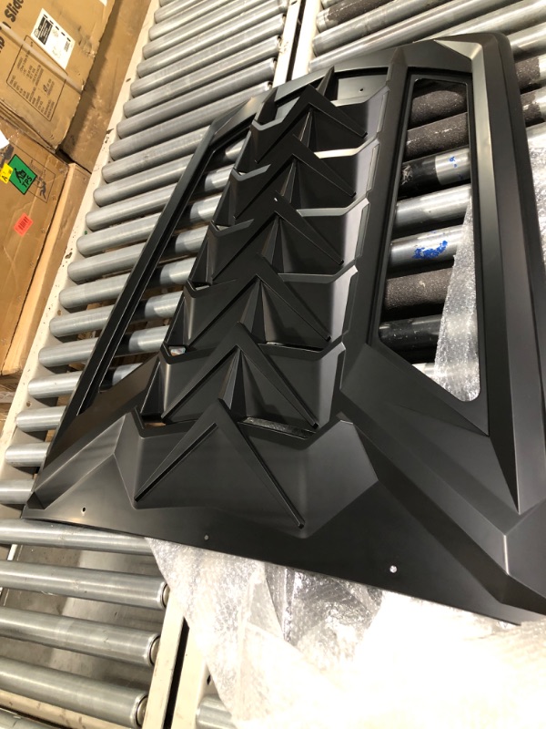 Photo 1 of LitMiRaCle Rear Window Louvers Carbon Fiber Rear Windshield Sun Shade Cover Compatible with Ford Mustang 2015-2024, Upgrade Back Windshield Window Louvers GT Lambo Style