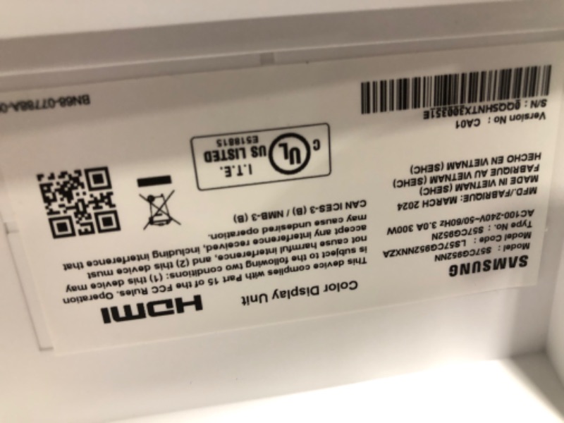 Photo 5 of ****SCRATCHED*****
SAMSUNG 57" Odyssey Neo G9 Series Dual 4K UHD 1000R Curved Gaming Monitor, 240Hz, 1ms with DisplayPort 2.1, Quantum Mini-LED, DisplayHDR 1000, AMD FreeSync Premium Pro, LS57CG952NNXZA, 2023