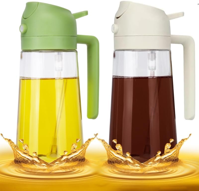 Photo 1 of ***Stock photo is a similar item, not exact*** Oil Sprayer for Cooking, 2 in 1 Olive Oil Dispenser Bottle for Kitchen,  Glass Oil Bottle, Food-grade Oil Mister for Air Fryer, Salad, Frying, BBQ