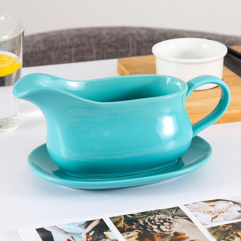 Photo 1 of 
Large Gravy Boat, 15 OZ Ceramic Sauce Boat with Tray &Ergonomic Handle, Fine Porcelain Gravy Bowl With Big Dripless Lip Spout For Gravy, Warming Sauces,...