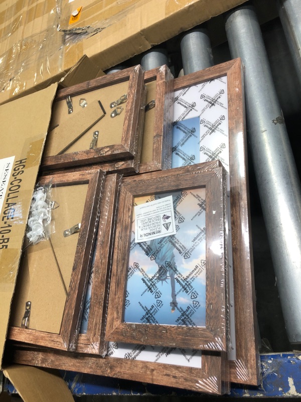 Photo 3 of ****USED**  Picture Frames Collage, Gallery Wall Frame Set with 11x14 8x10 5x7 4x6 Frames in Brown Finishes, Set of 10