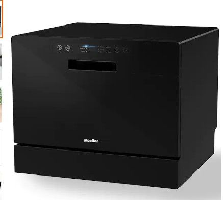 Photo 1 of  21 in. Professional Digital Portable Countertop Dishwasher with 6 Place Settings in Black
