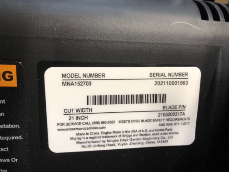 Photo 3 of 21 in. 140 Cc Briggs and Stratton Walk Behind Gas Push Lawn Mower with Height Adjustment and with Mulch Bag
