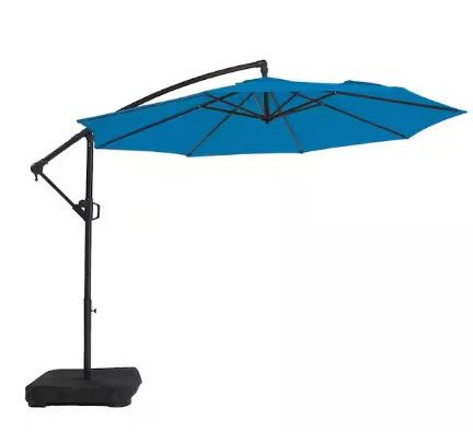 Photo 1 of **NONREFUNDABLE**FOR PARTS OR REPAIR**SEE NOTES**
10 ft. Aluminum Patio Offset Umbrella Outdoor Cantilever Umbrella with Crank and Cross Bases in Royal Blue
