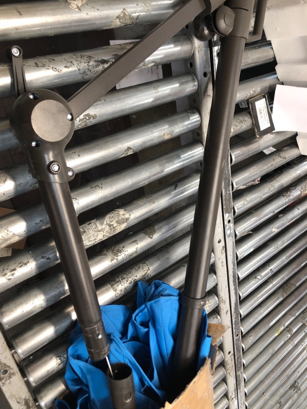 Photo 3 of **NONREFUNDABLE**FOR PARTS OR REPAIR**SEE NOTES**
10 ft. Aluminum Patio Offset Umbrella Outdoor Cantilever Umbrella with Crank and Cross Bases in Royal Blue
