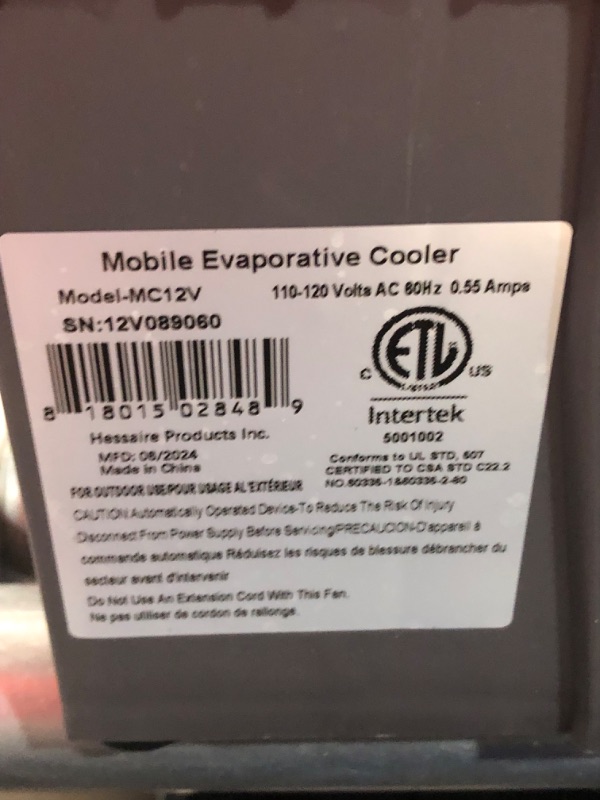 Photo 4 of 900 CFM 2-Speed Portable Evaporative Cooler for 350 sq. ft. in Gray
