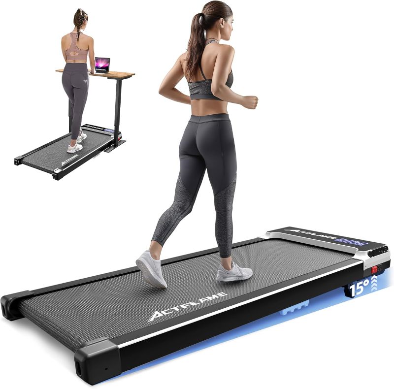 Photo 1 of 
ACTFLAME Walking Pad with Incline, Portable Treadmill for Home, 2 in 1 Walking Pad Incline with Remote Control 265LB Capacity, 2.5HP Compact Treadmill with...
Color:White