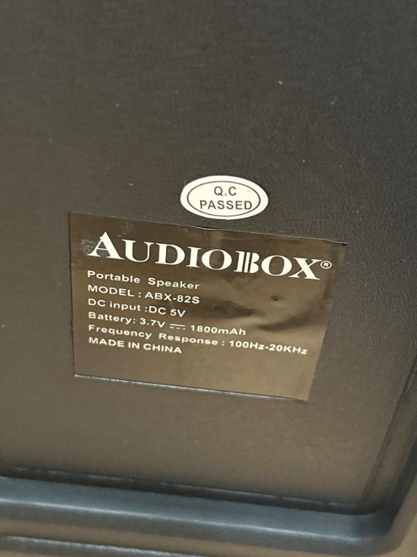 Photo 3 of *** CHARGER MISSING *** AUDIOBOX ABX-82S Portable 8" PA Speaker with Stand, WaveSync™ Technology, Bluetooth, LED Lights, 1100W - includes Microphone & USB Cable