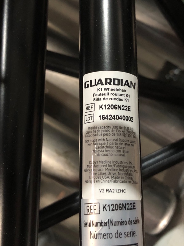 Photo 4 of ***USED - LIKELY MISSING PARTS - UNABLE TO VERIFY FUNCTIONALITY***
Medline 20” Foldable K4 Wheelchair with Swing-Back Desk-Length Arms & Elevating Legrests, 300 lbs. Capacity, Transport Chair for Adults & Seniors 20" Seat Width