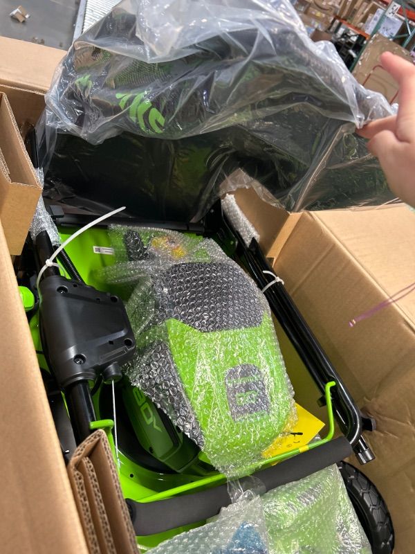 Photo 2 of **** PRE OPENED*** Greenworks 80V 21" Brushless Cordless (Push) Lawn Mower (75+ Compatible Tools), (2) 2.0Ah Batteries and 30 Minute Rapid Charger Included