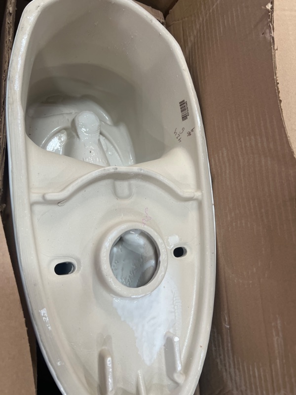 Photo 2 of ****MISSING TANK ON TOP *** American Standard 606CA001.020 H2Optimum Two-Piece Toilet with Toilet Seat and Wax Ring, Elongated Front, Standard Height, White, 1.1 gpf