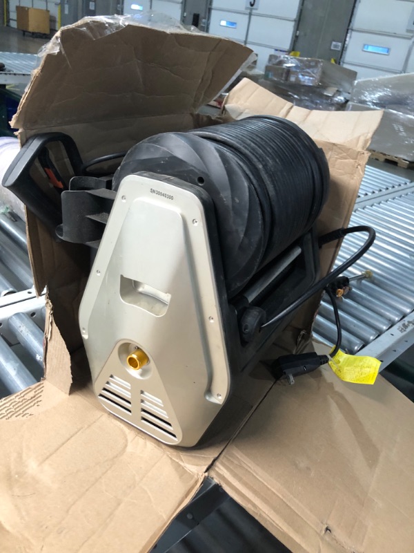 Photo 8 of ***HEAVILY USED AND DIRTY - MISSING NUMEROUS PARTS - SEE PICTURES - UNABLE TO VERIFY FUNCTIONALITY***
Giraffe Tools Grandfalls Pressure Washer, Max 2400 PSI, 2.0 GPM Electric Wall Mounted Power Washer with 100ft Retractable Pressure Hose, Foam Cannon, 4-N