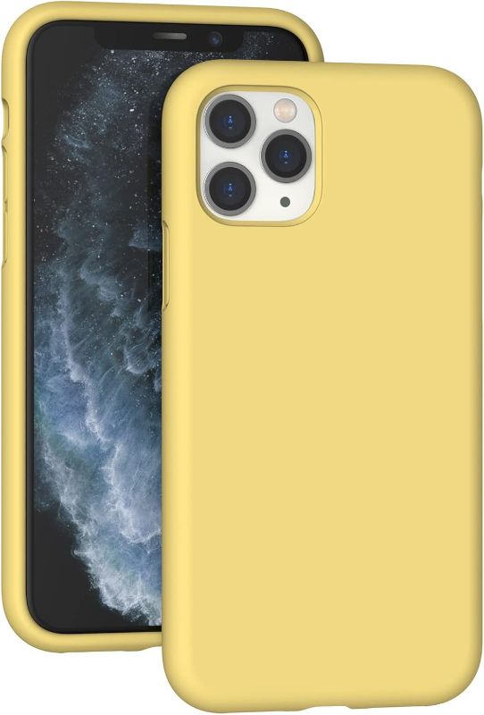 Photo 1 of  Compatible with iPhone 11 Pro Max Case 6.5 Inch, Full Body Protection Liquid Silicone Gel Rubber Cover with Microfiber Lining, Thick Shockproof Protective Phone Cases, Yellow