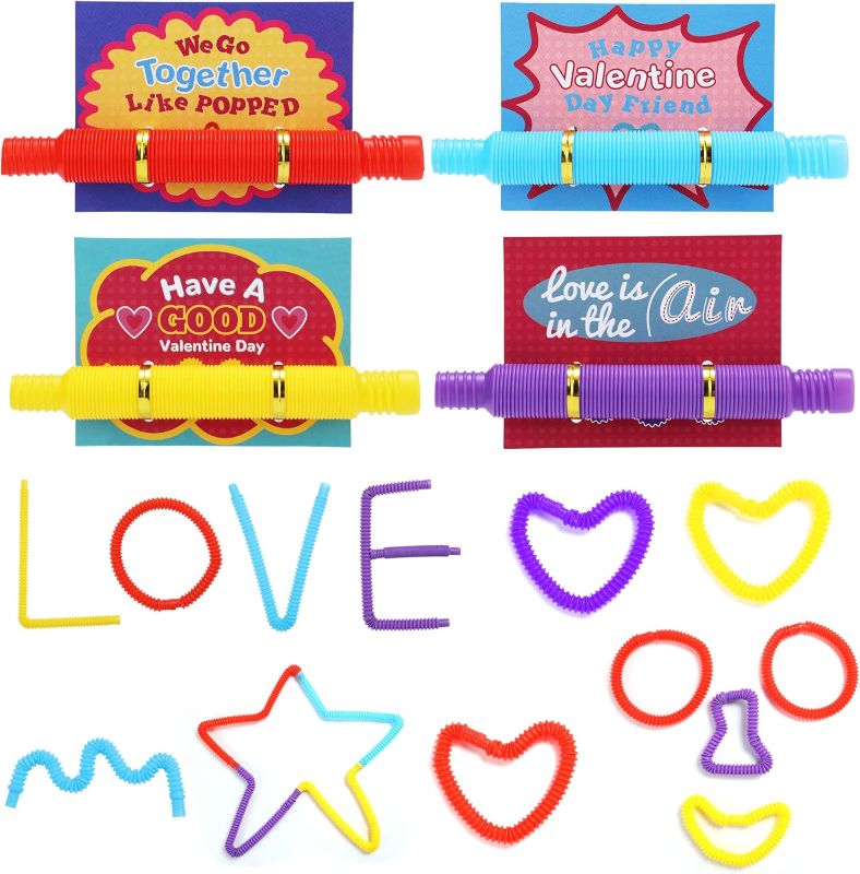 Photo 1 of 
28Pack Pop Tubes with Valentines Day Gift Cards Set,Valentine Favors for Kids?Pop Tubes for Kids Fidget Toys Pack,Stretchy Tube Sensory Stress Relief Fidget...