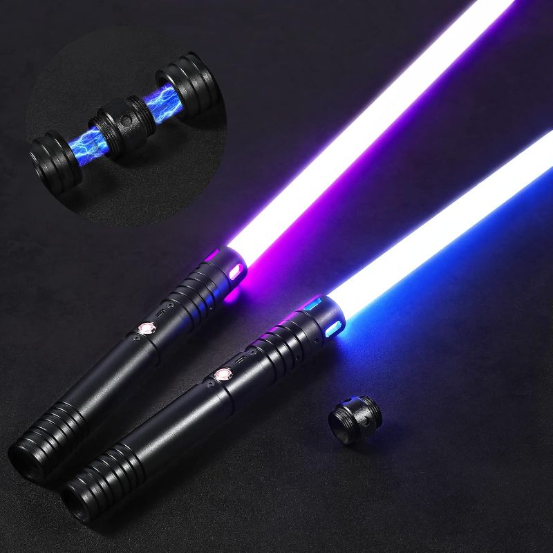 Photo 1 of 2Pack FX Dueling Lightsaber Battle Sounds Metal Hilt Update 20 Colors Changeable 3 Modes 2 in 1 Light Sabers Perfect Christmas Halloween Present for Kids
