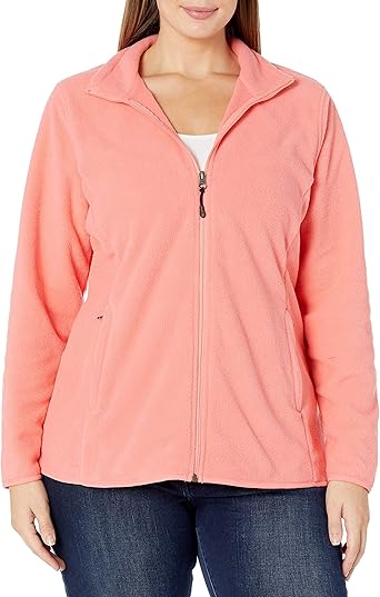 Photo 1 of  Fleece Jacket, Full Zip Fleece Jacket women Winter Coat, Unisex Fleece Hoodie, Zip-Up Sweatshirt for Men & Women X-Large coral