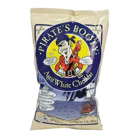 Photo 1 of *11/4/2024* Pirate's Booty Aged White Cheddar with Peg Hole 1 Oz. Bag, PK12
