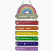 Photo 1 of ***STOCK PHOTO REFERENCE ONLY***RBN Maison Rainbow Children's Wall Art - Growth Mindset - Techniques to increase wellbeing and happiness