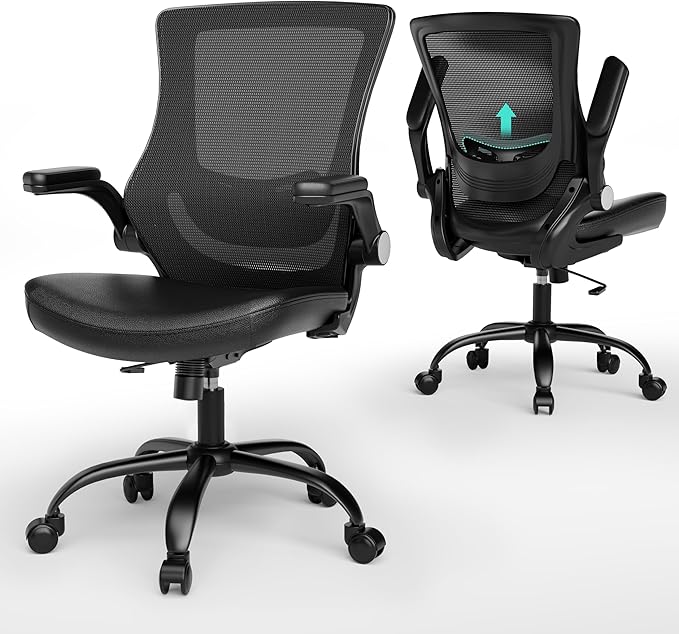 Photo 1 of *****PARTS ONLY***** T29 Ergonomic Office Chair, Comfy Computer Desk Chair, Mesh Back Home Office Chair with PU Leather Padded, Adjustable Lumbar Support, Flip-up Arms,Swivel Wheels,Work Task Chair for Long Hours
