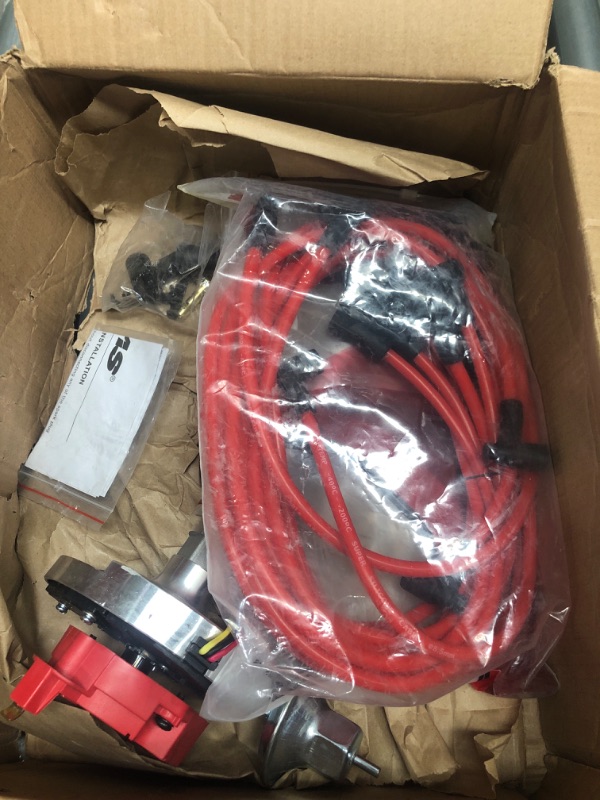 Photo 2 of **parts only **MAS Racing HEI Distributor&Spark Plug Wires & Free Pigtail Wire Harness Combo Kit Red Cap Replacement for Chevy 283 302 307 327 350 396 400 402 427 454 gm SBC BBC 65k Coil 7500RPM Chevrolet C10 GMC V8