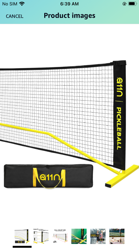 Photo 1 of A11N Portable Pickleball Net System, Designed for All Weather Conditions with Steady Metal Frame and Strong PE Net, Regulation Size Net with Carrying Bag